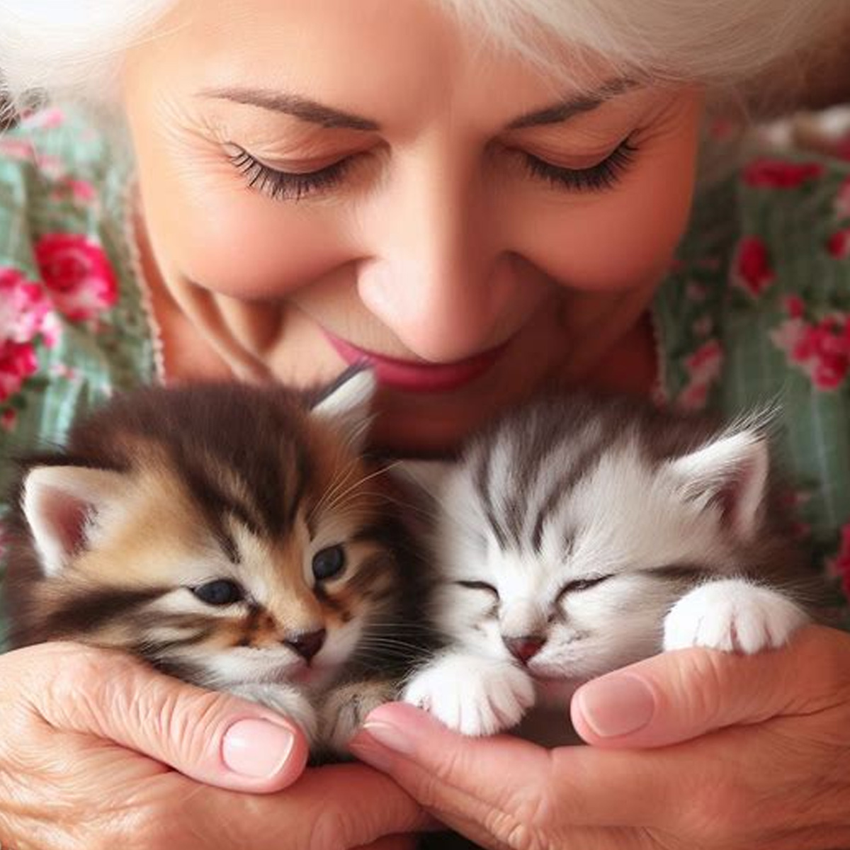 A Match Made in Heaven: Grandma and Rescue Kittens Share a Moment of Pure Love